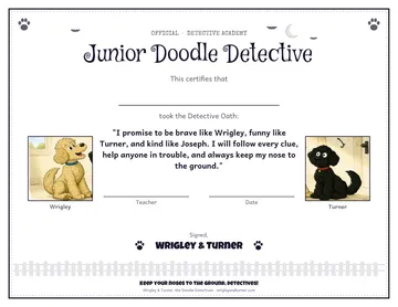 Preview of Detective Oath Certificate